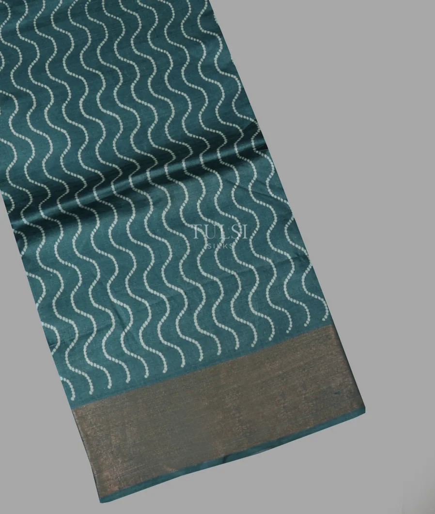 Blue Tussar Printed Saree T666280-image