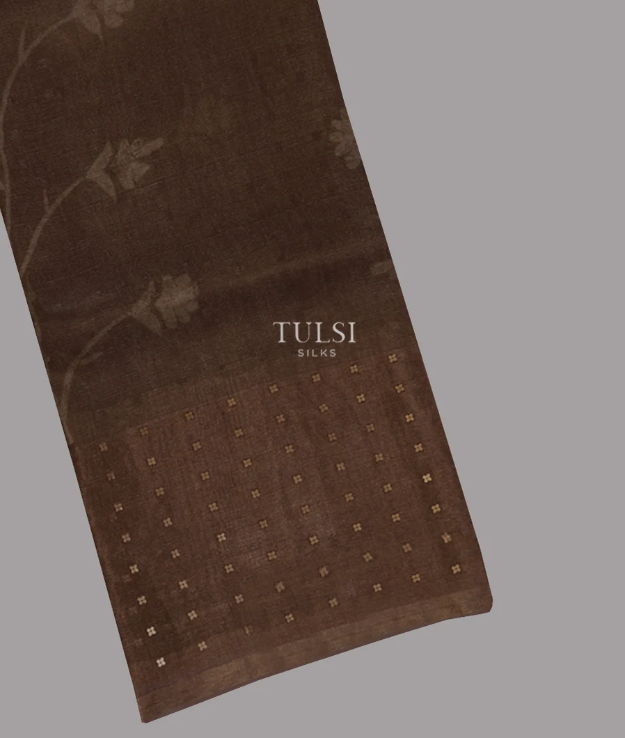 Brown Tissue Organza Printed Saree T666806-image