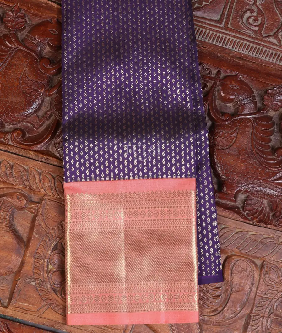 Purple Kanjivaram Silk Kids Pavadai T613831-image