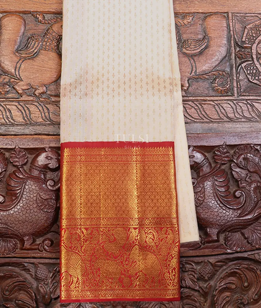 Off - White Kanjivaram Silk Pavadai T669655-image