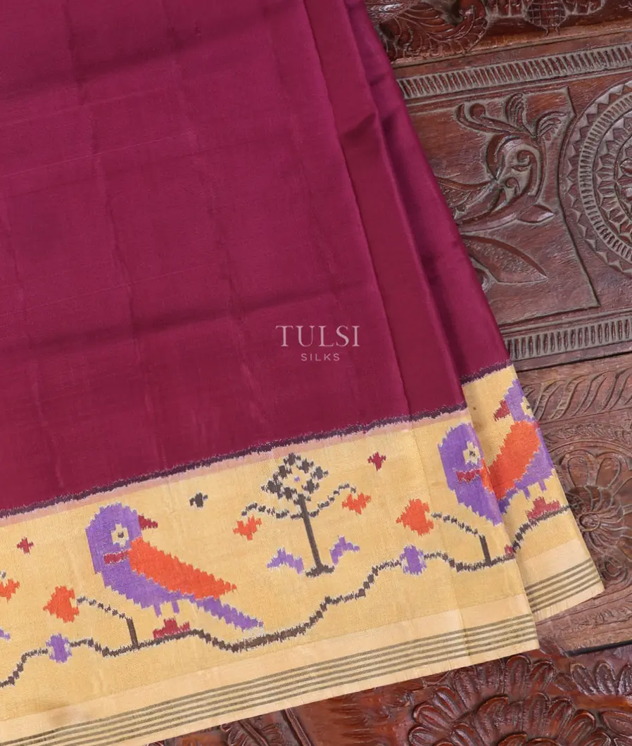 Burgundy Patola Silk Saree T538870-1-image