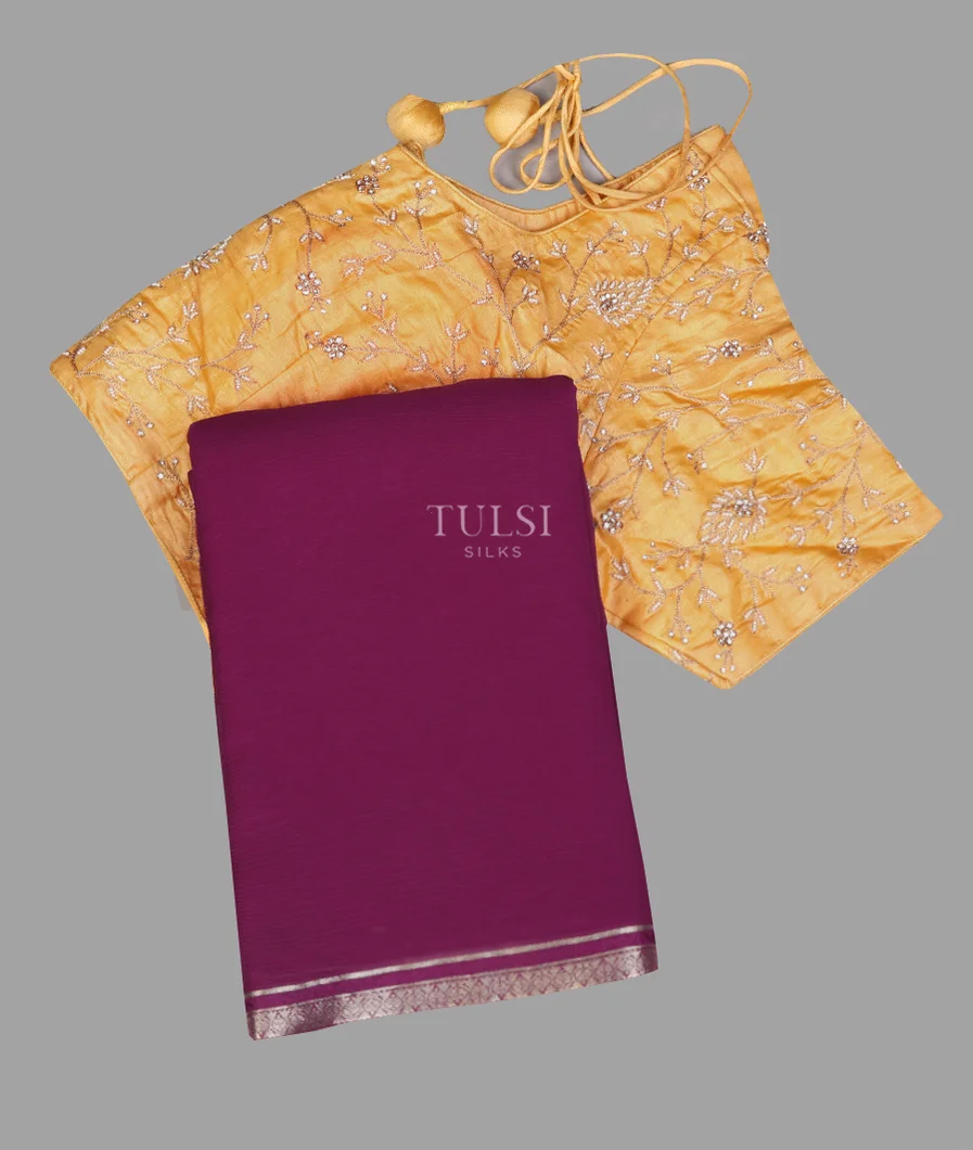 Purple Chiffon Silk Saree T664352-image