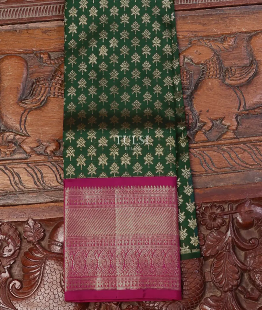 Green Kanjivaram Silk Kids Pavadai T619450-1-image