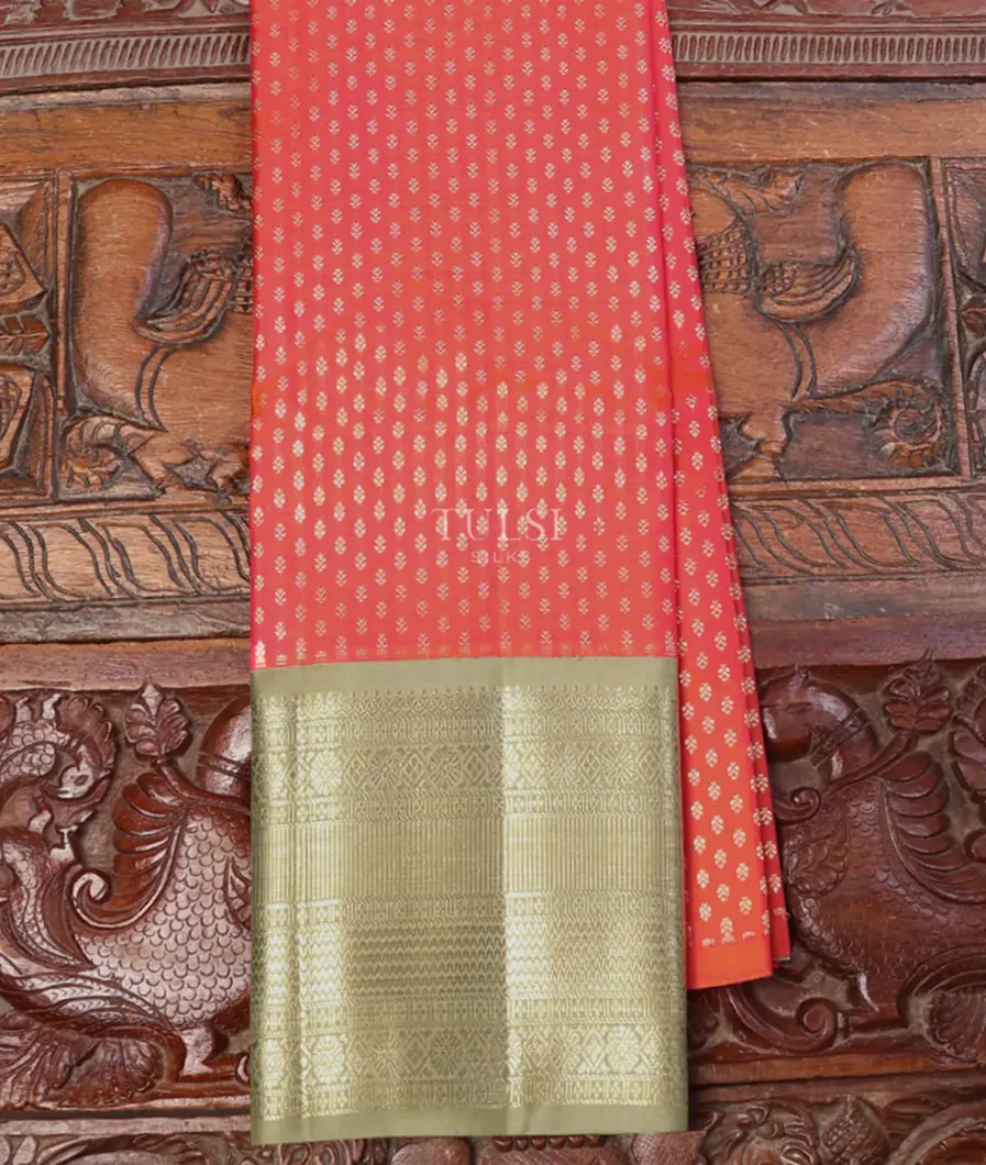 Pinkish Orange Kanjivaram Silk Pavadai T669663-image
