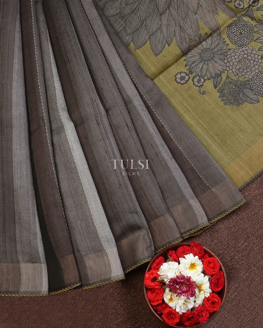 Multicolour Tussar Printed Saree T668427-image