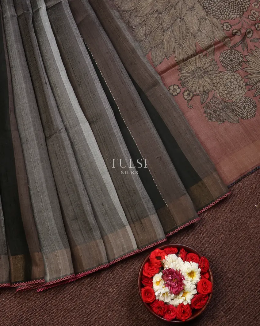 Multicolour Tussar Printed Saree T668424-image
