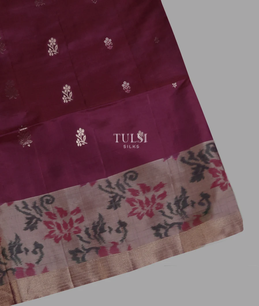 Burgundy Soft Silk Saree T647608-image