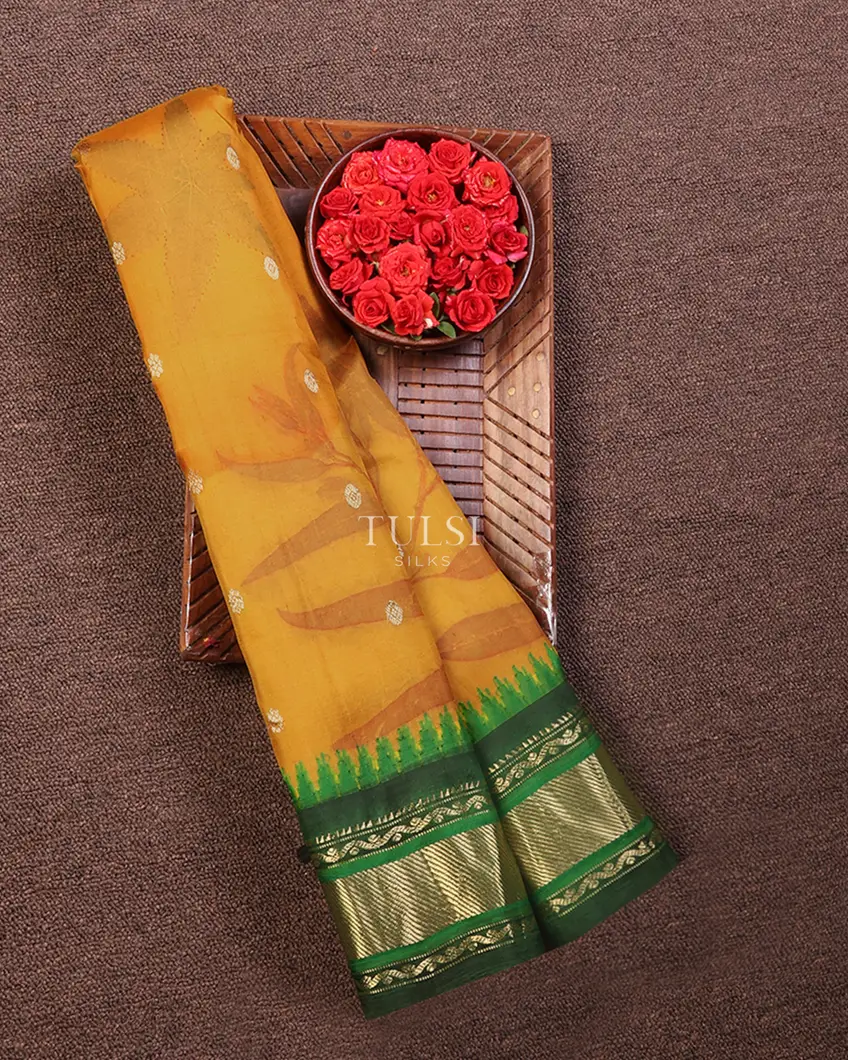 Yellow Gadwal Silk Saree T669522-image