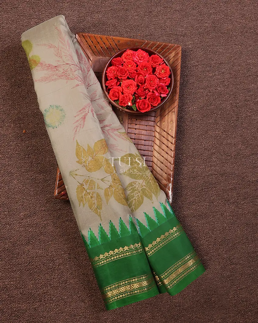 Beige Gadwal Silk Saree T669515-image