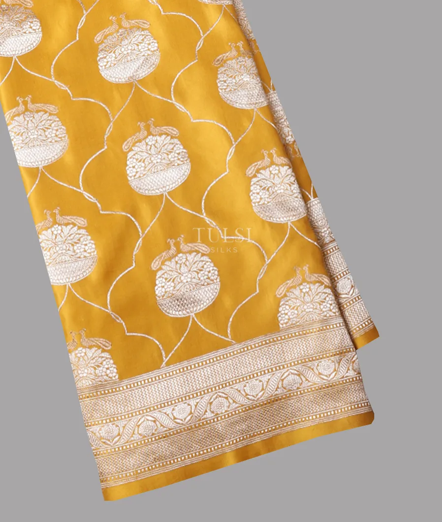 Yellow Banaras Mashru Silk Saree T665362-image