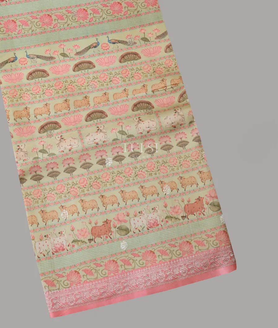 Green Banaras Kathan Silk Saree T642166-image