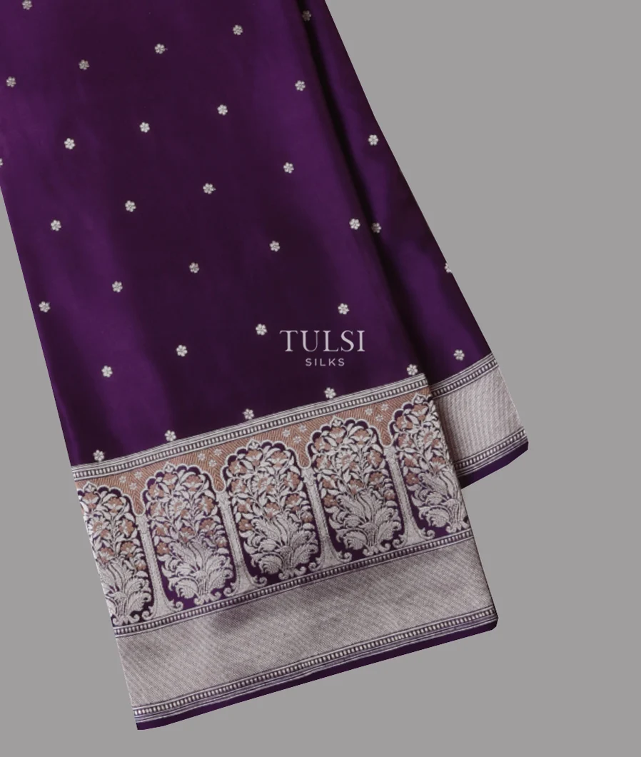 Purple Banaras Mashru Silk Saree T665358-image