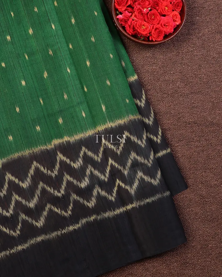 Bottle Green Patola Silk Saree T669476-image