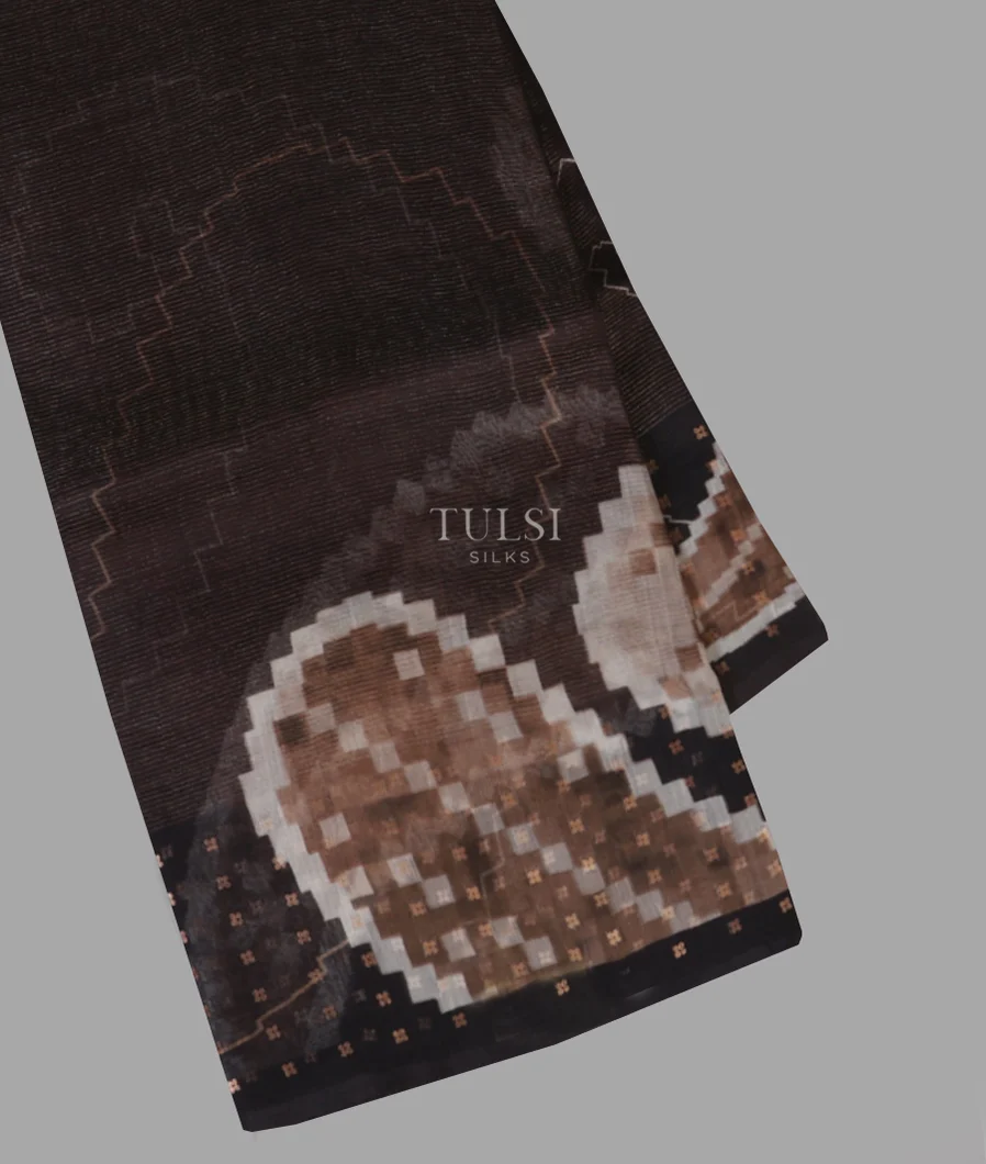 Black Tissue Organza Printed Saree T571050-image