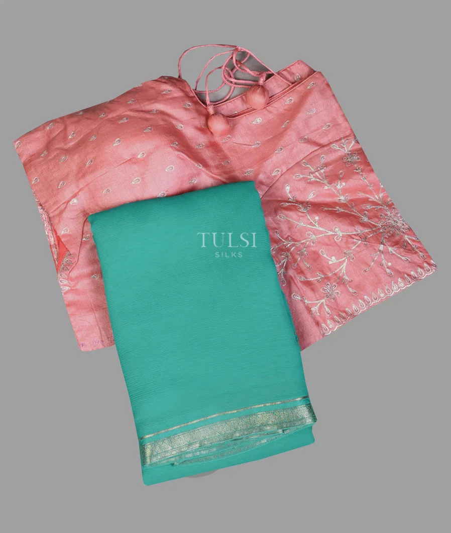 Blue Chiffon Silk Saree T667879-image