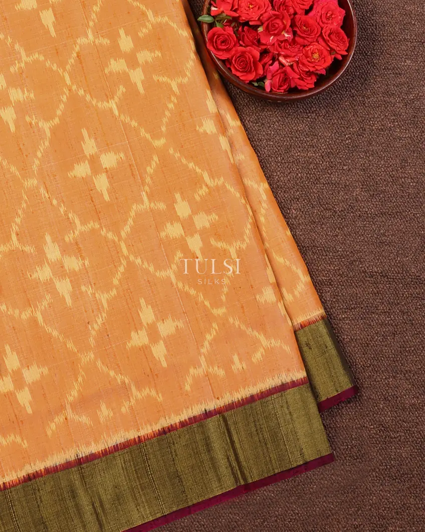 Peach Patola Silk Saree T669467-image
