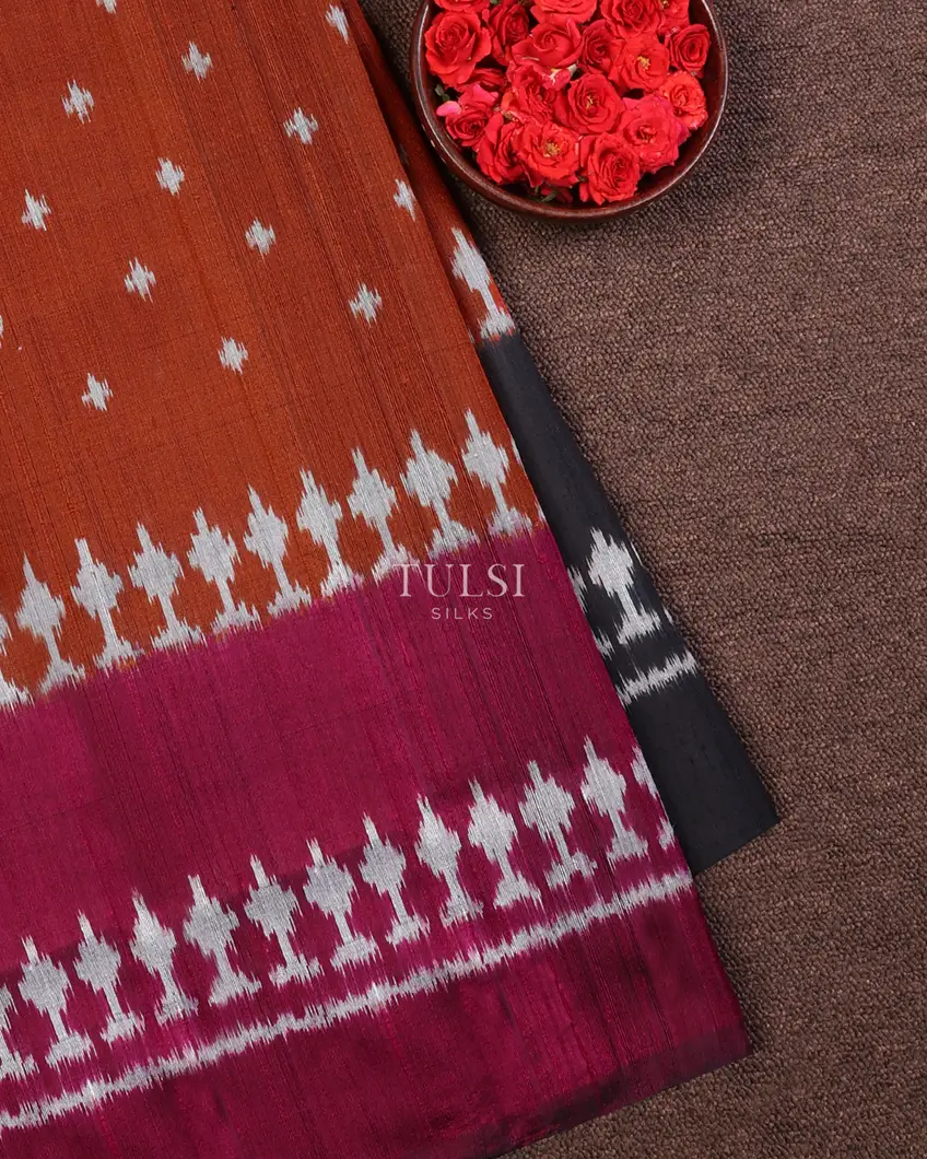 Rust Patola Silk Saree T669918-image