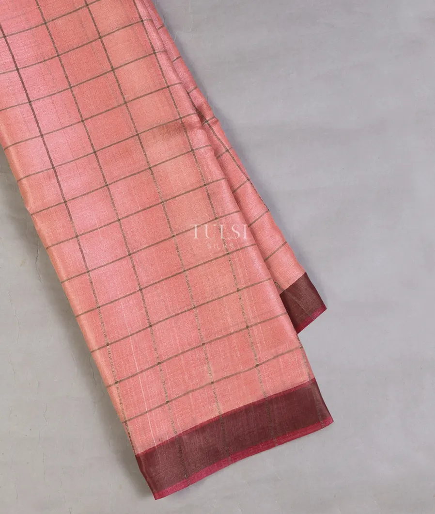 Pink Woven Tussar Saree T670170-image