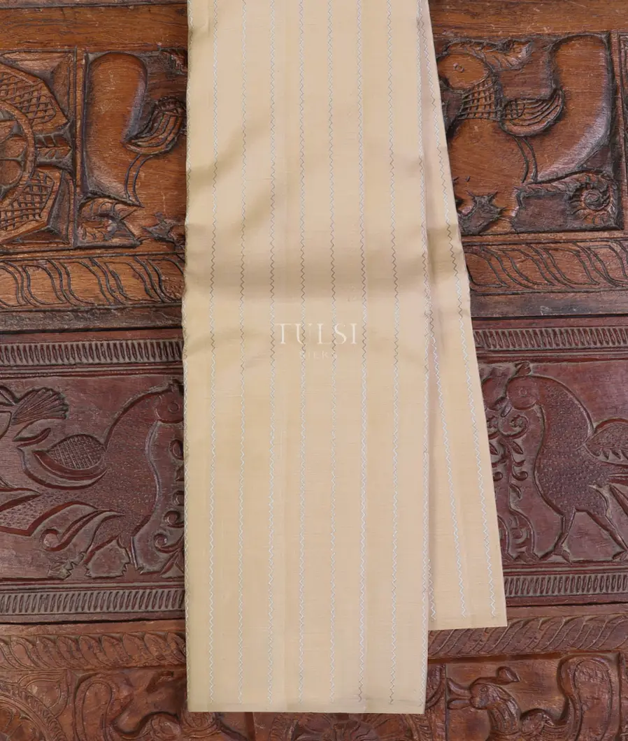 Cream Kanjivaram Silk Saree T646386-image