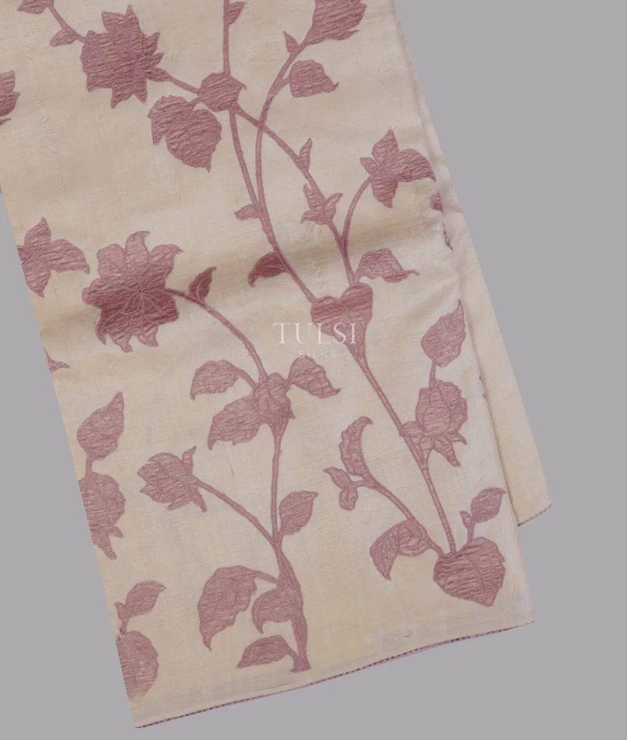 Beige Tussar Embroidery Saree T653866-image