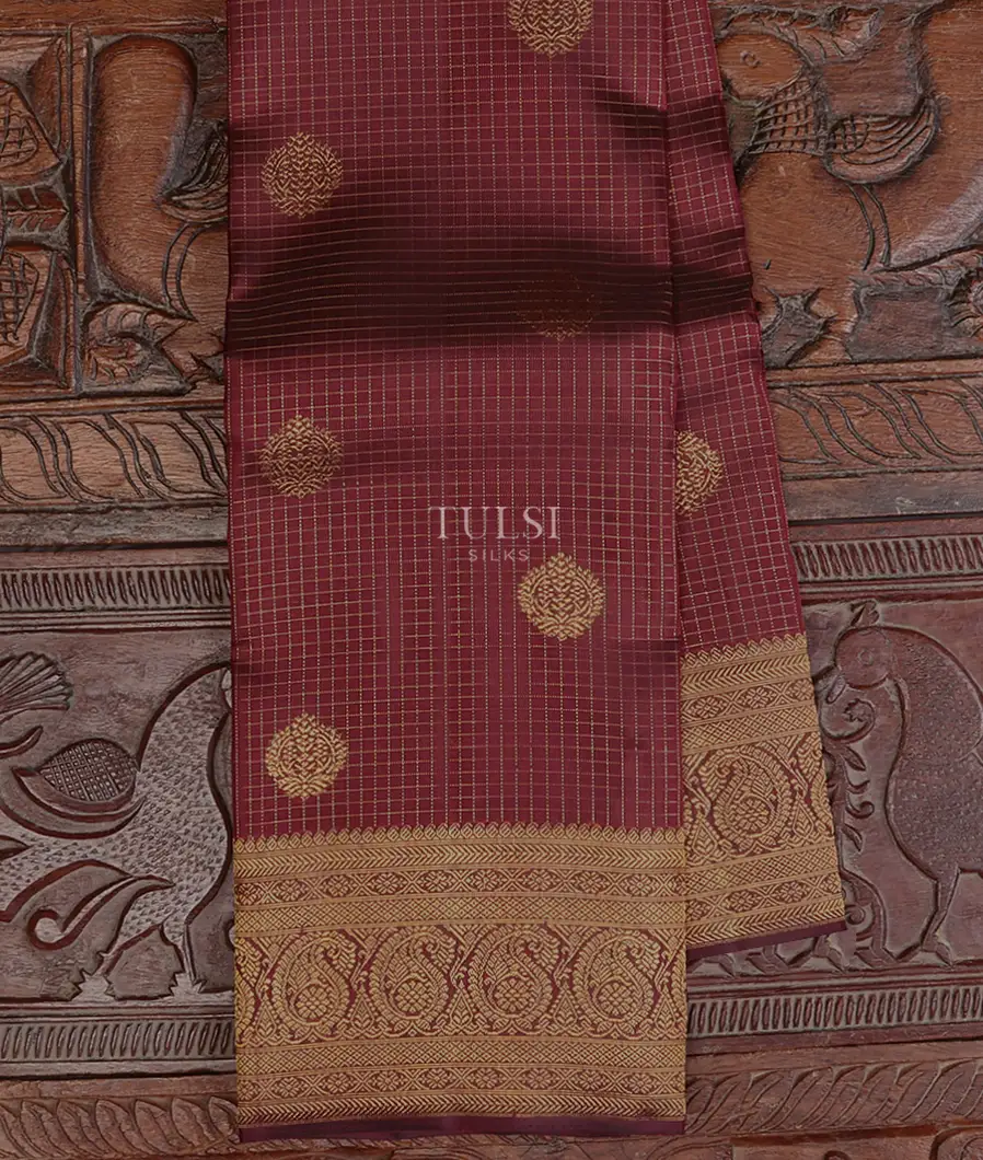 Maroon Kanjivaram Silk Saree T669115-image