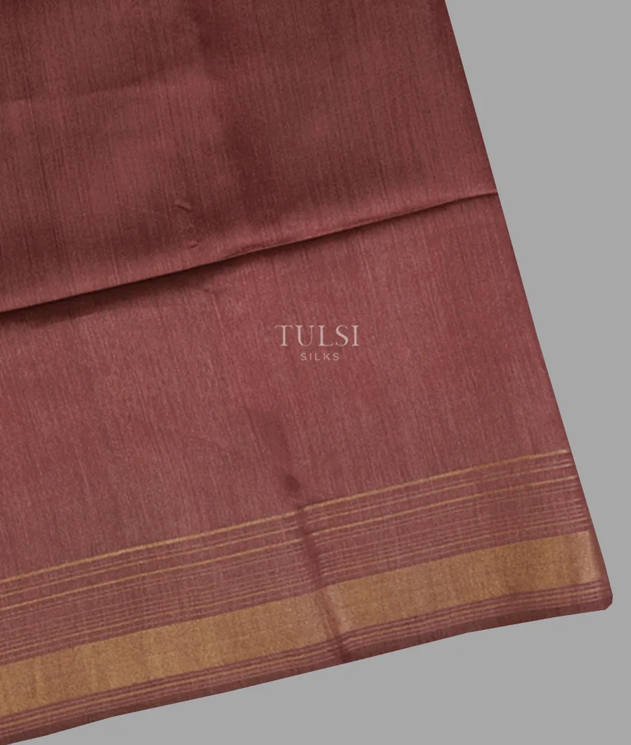 Brown Handwoven Tussar Saree T656304-image