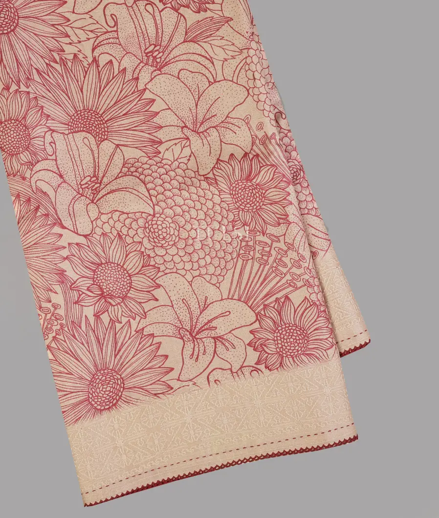Beige Tussar Printed Saree T644855-image