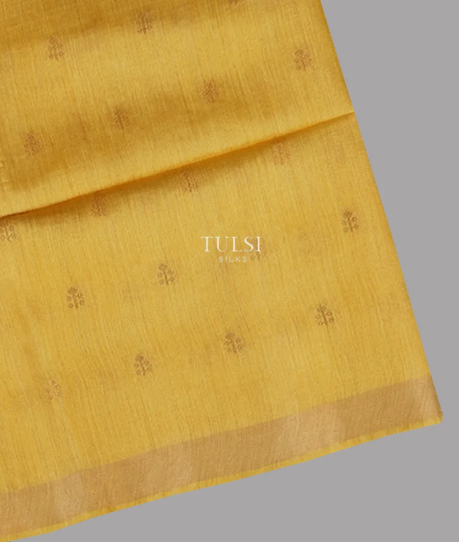 Yellow Handwoven Tussar Saree T656333-image
