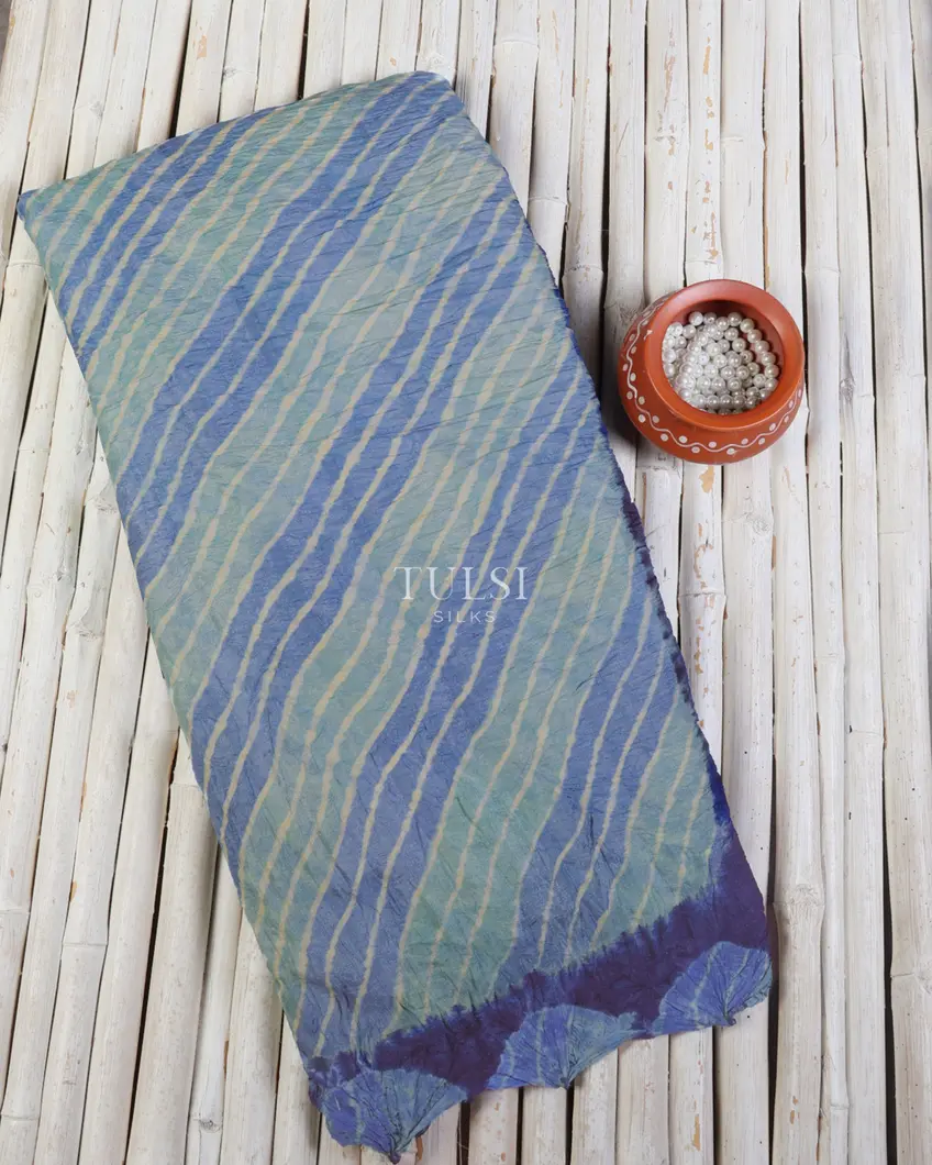 Blue Bandhani Tussar Saree T669370-image