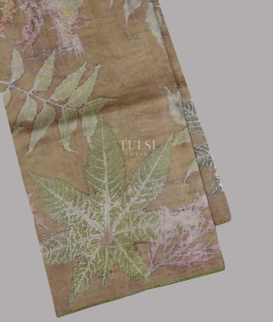 Dark Beige Pure Silk Saree T669307-image