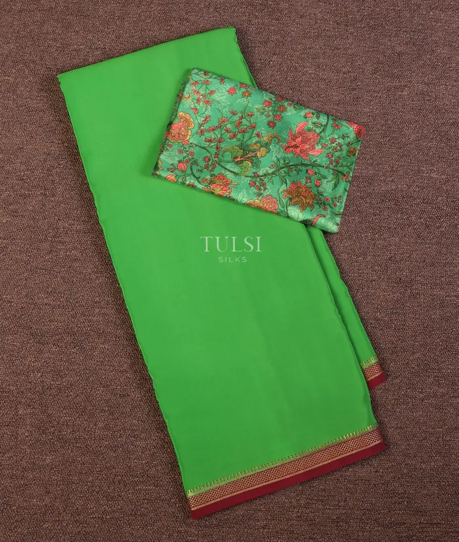 Green Mysore Silk Saree T635967-1-image