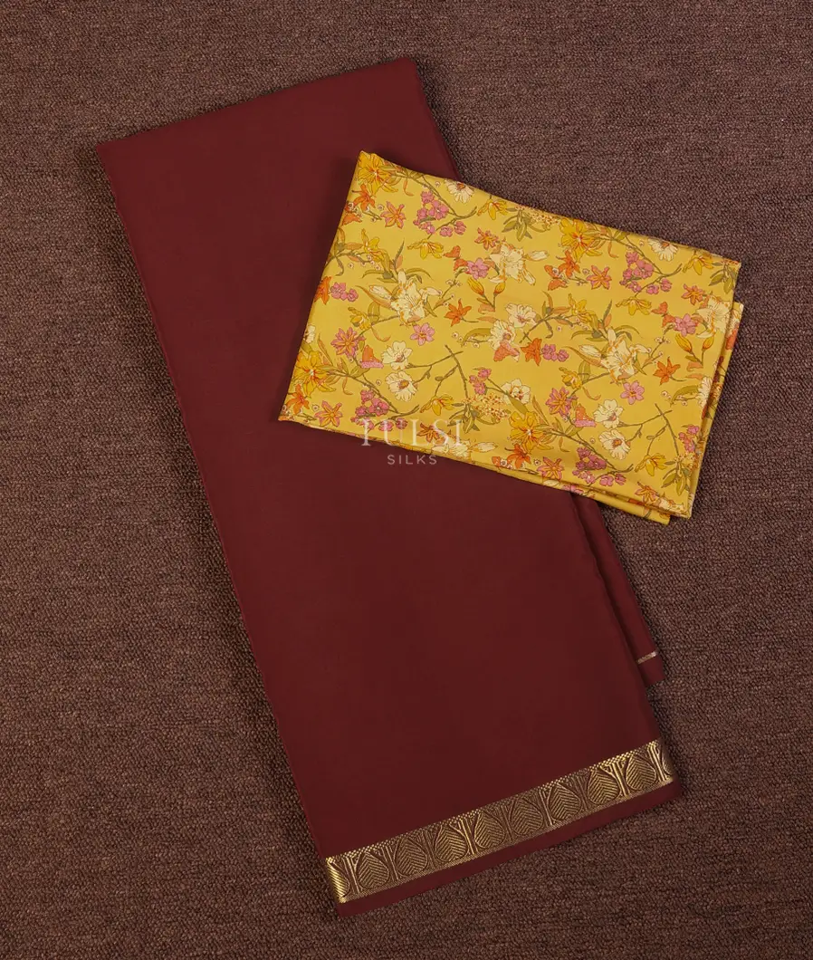 Brown Mysore Silk Saree T635960-1-image