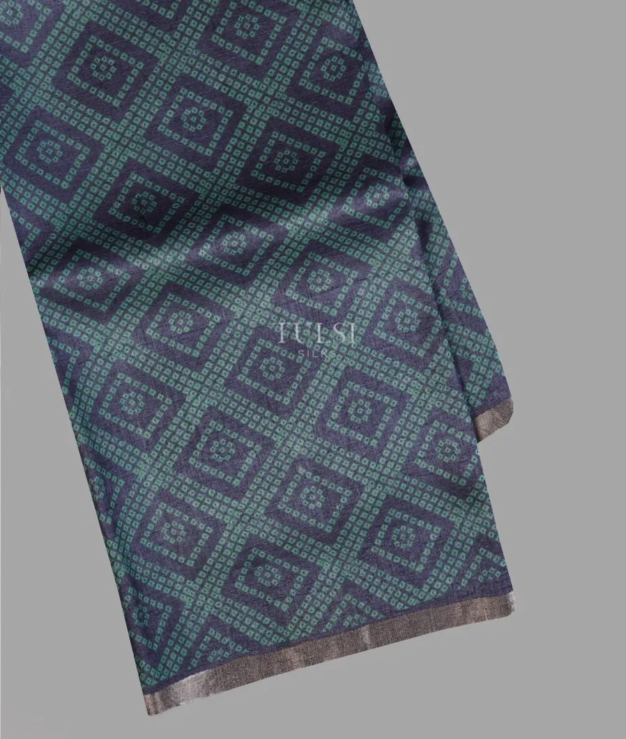 Blue Tussar Printed Saree T608276-image