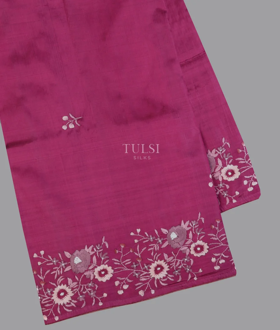 Pink Tussar Embroidery Saree T572810-image