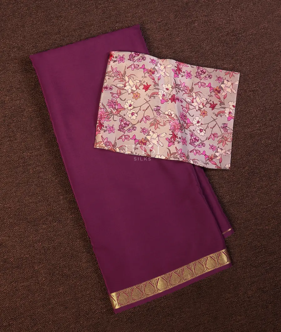Purple Mysore Silk Saree T635949-image
