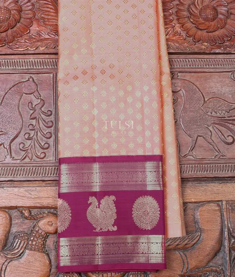 Peach Kanjivaram Silk Pavadai T669673-image