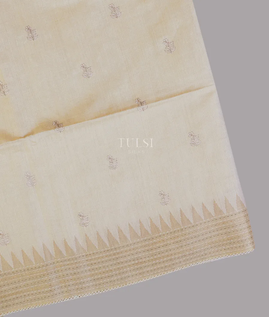 Light Beige Tissue Tussar Embroidery Saree T644852-image