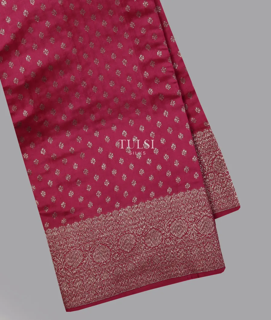 Dark Pink Banaras Silk Saree T654603-image