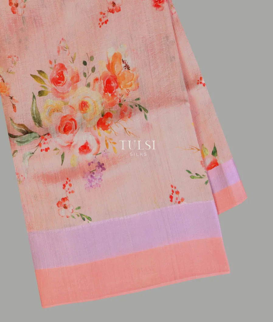 Peach Matka Tussar Saree T645753-image