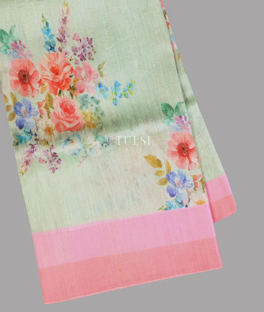 Light Green Matka Tussar Saree T645736-image