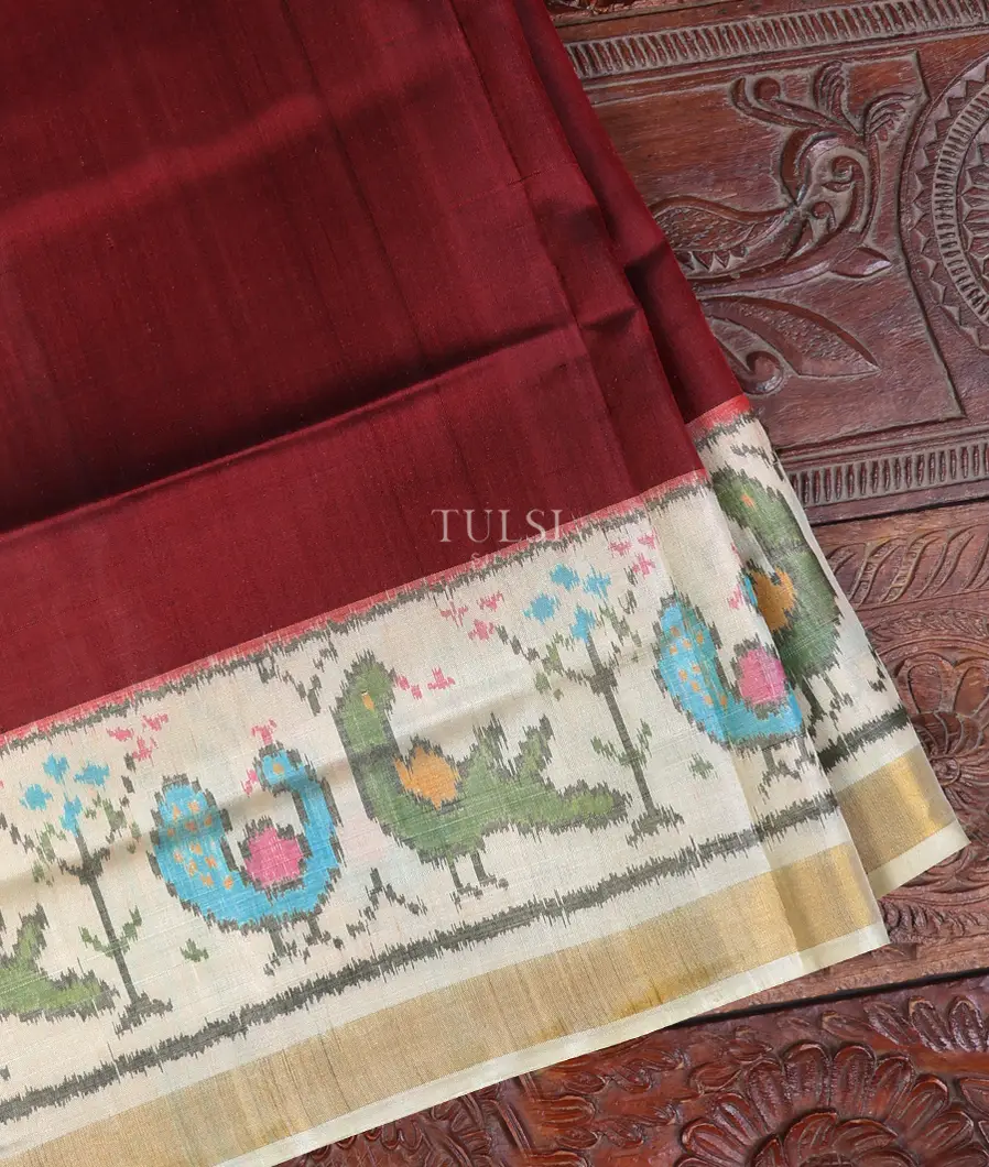 Maroon Patola Silk Saree T544987-image