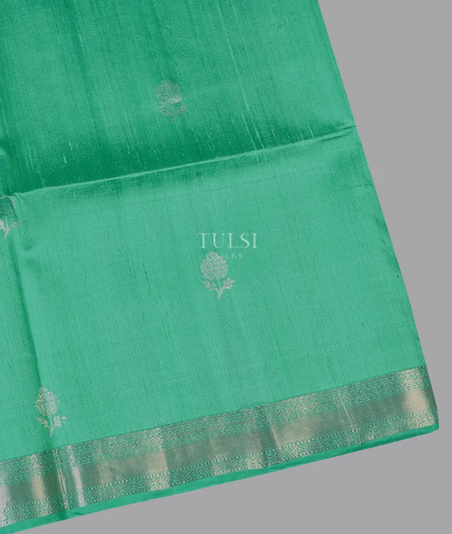 Light Bluish Green Woven Raw Silk Saree T669460-image
