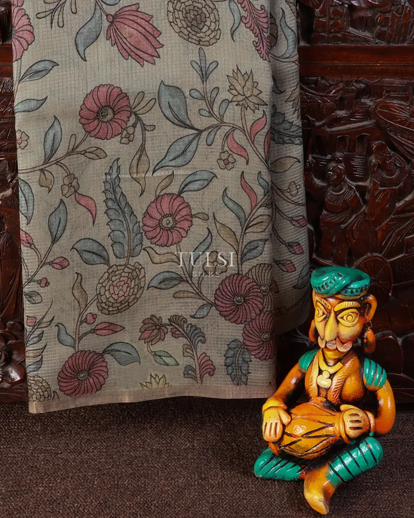 Grey Tussar Kota Saree T673008-image