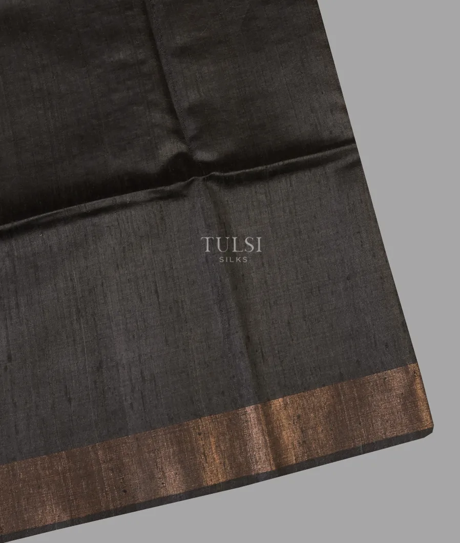 Black Tussar Printed Saree T651209-image