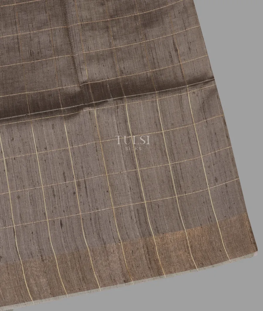 Grey Tussar Printed Saree T639401-image