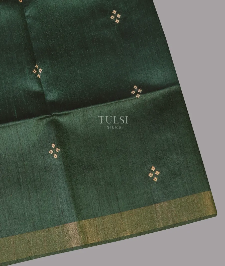 Green Tussar Printed Saree T672819-image