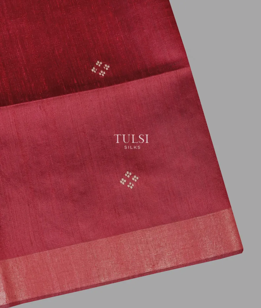 Reddish Pink Tussar Printed Saree T672815-image