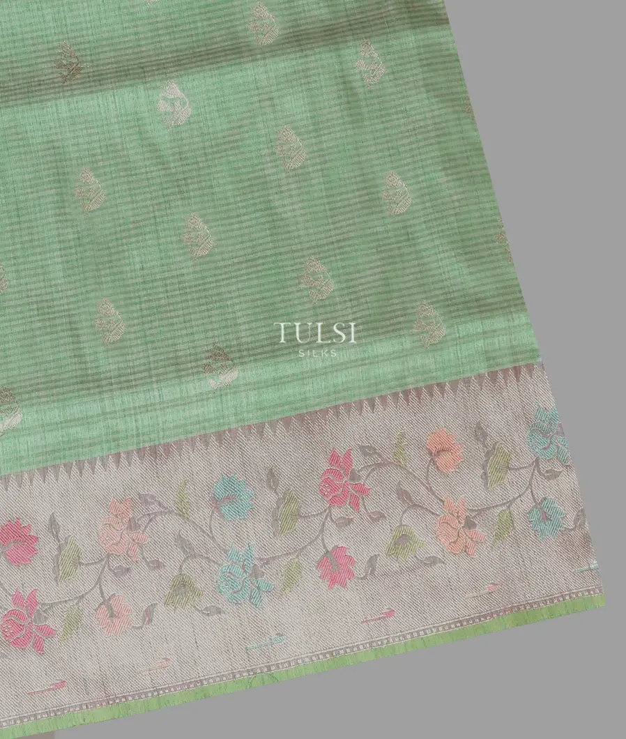 Green Banaras Tussar Saree T669921-image