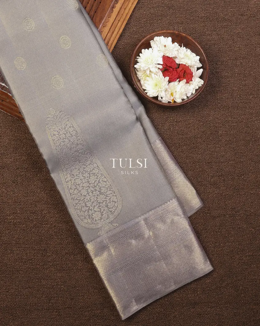 Purplish Grey Kanjivaram Silk Saree T671475-image