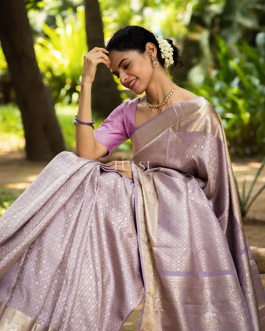 Light Lavender Kanjivaram Silk Saree T625796-image